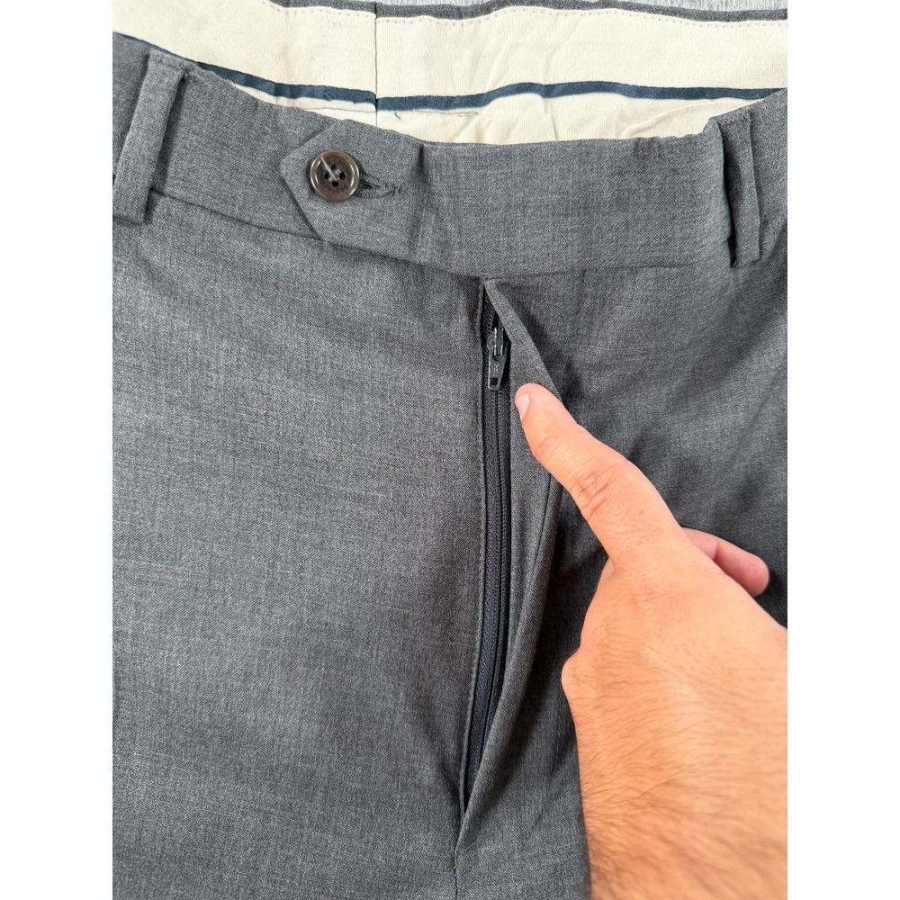 Brooks Brothers Loro Piana Dress Pants Men's 36x28 Gray Wool Cuffed Flat Front - Picture 5 of 11